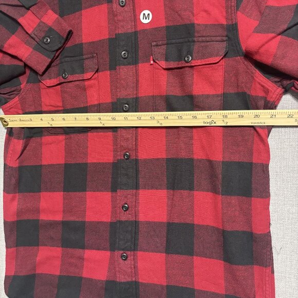 Levis Red & Black Buffalo Plaid Button-Up Flannel Shirt - M - Picture 5 of 13